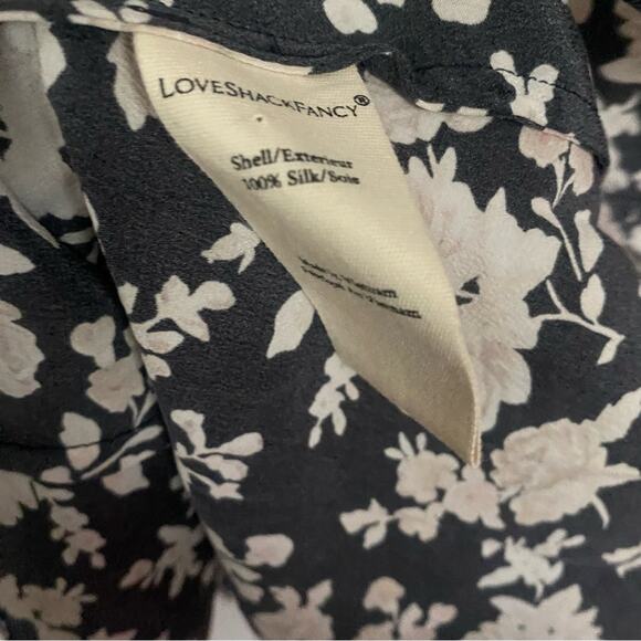 LOVESHACKFANCY Long Sleeve Floral Mini Dress Silk 70’s western Romantic NEW Sz 0 - Picture 8 of 9